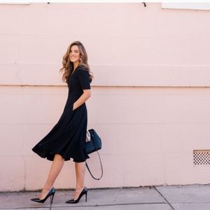 Gal Meets Glam Navy Midi Dress